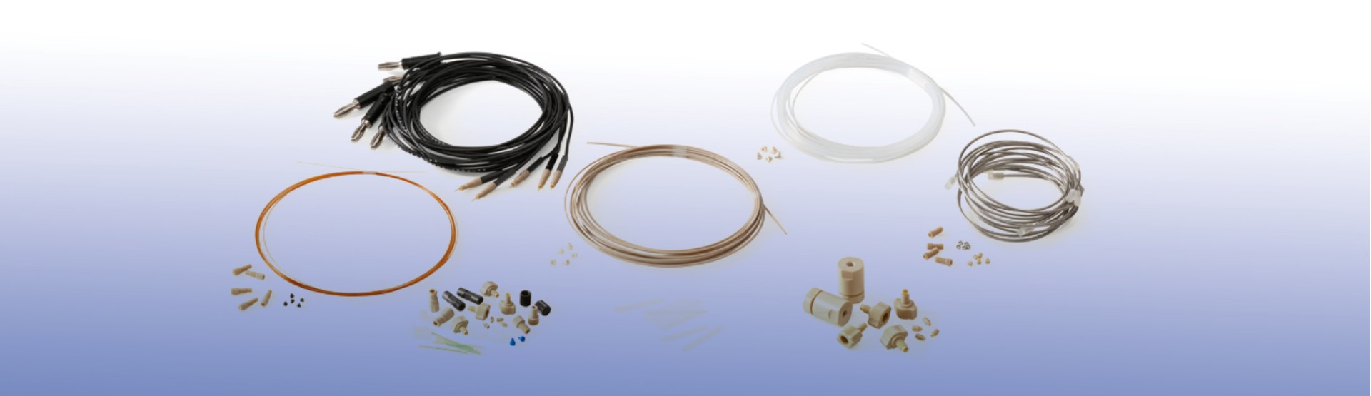 Overview of accessories available in Micronit's web store, e.g. tubing, ferrules, and plugs