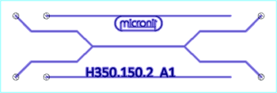 H-shaped channel for boundary flow experiment - 350 x 150µm